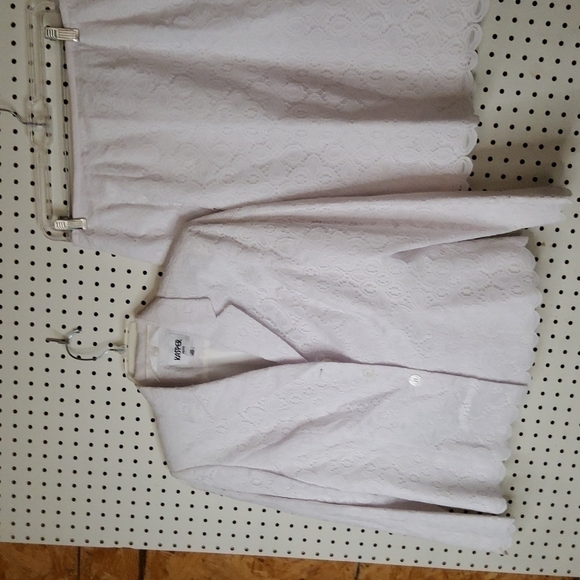 VINTAGE Kasper petite suit white lace size 10P - Picture 1 of 10